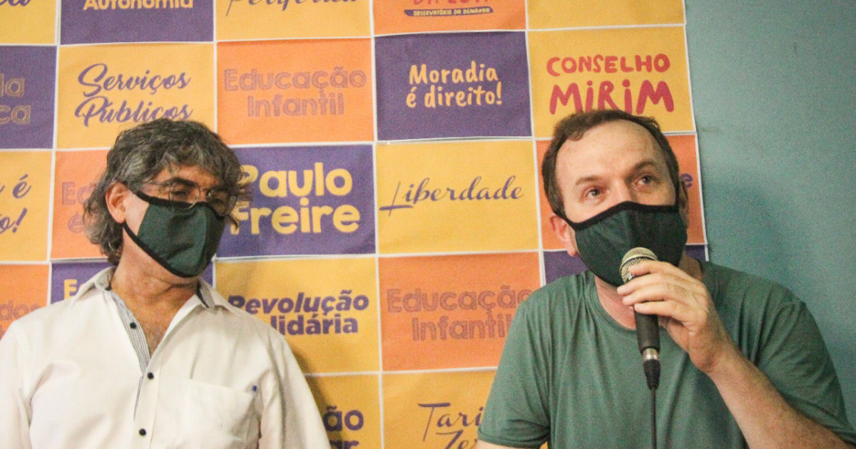Celso Giannazi e Carlos Giannazi no lançamento da pré-candidatura na Zona Sul.